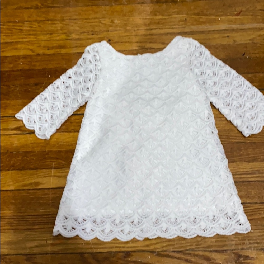 Genuine Kids OSHKOSH white lace 2 layer dress!